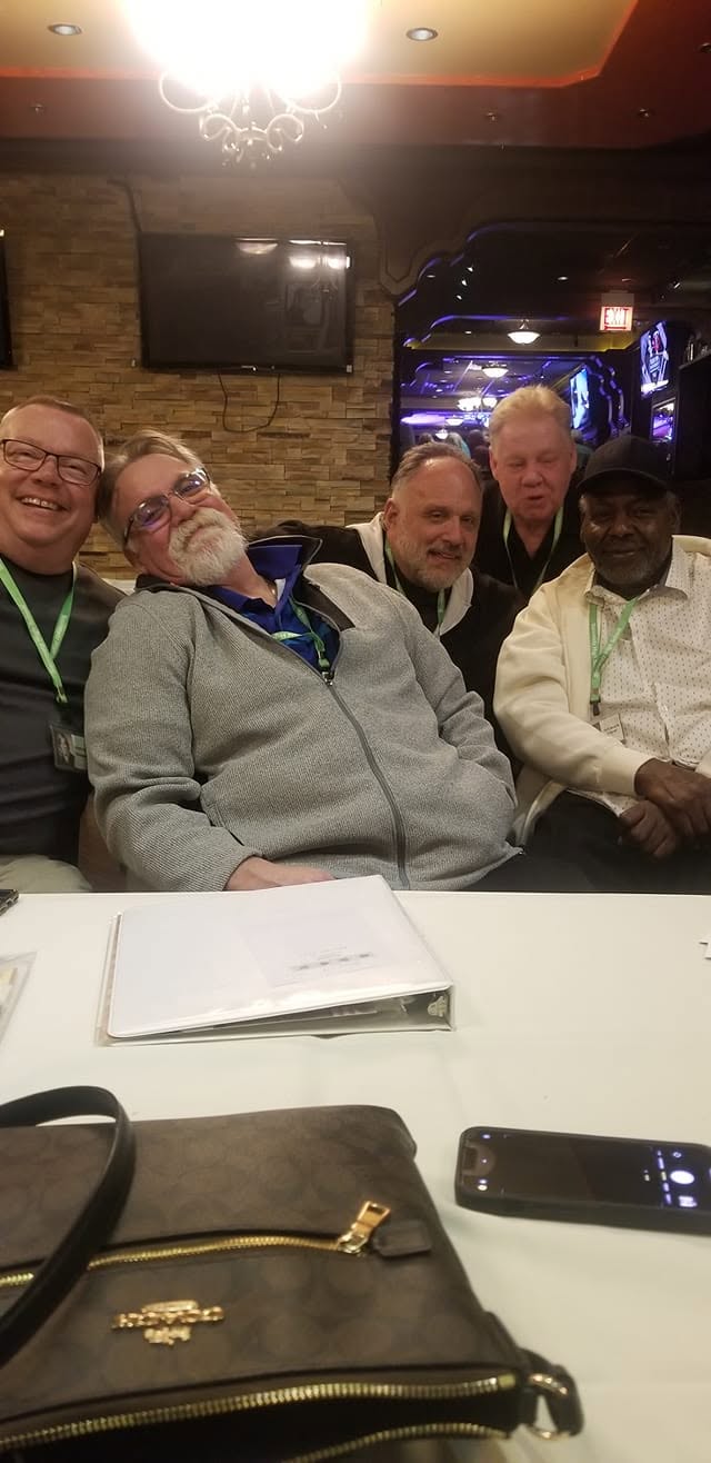 School friends reconnecting at a reunion