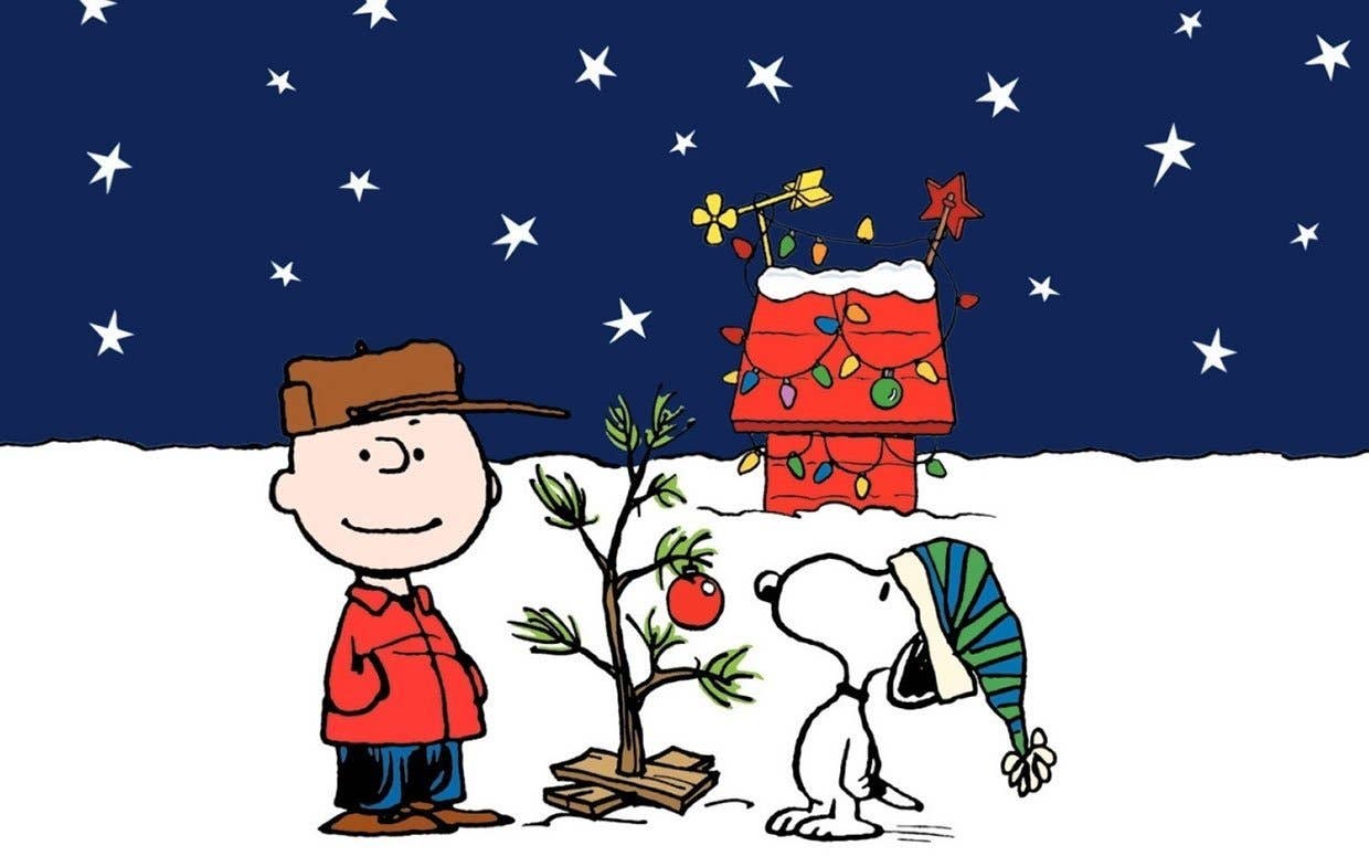 A Charlie Brown Christmas classic animated holiday scene