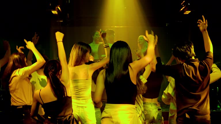 Crowd dancing during a nightclub style venue entertainment event